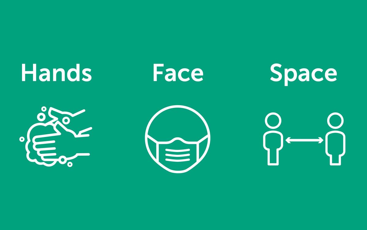 small covid cases infographic hand face space